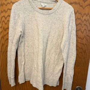 J. Crew Factory Women's Light Gray Crew Neck Sweater